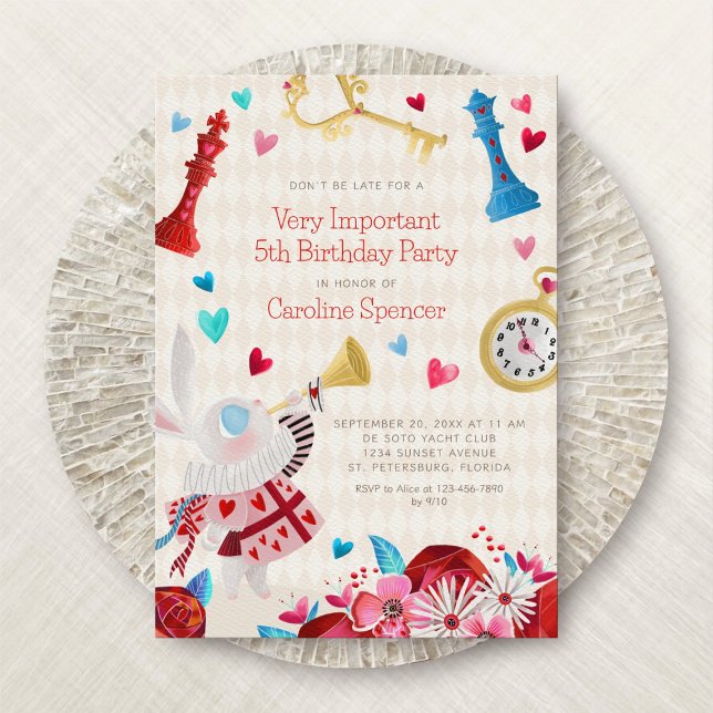 Alice Wonderland Girls Birthday Invitation (Creator Uploaded)