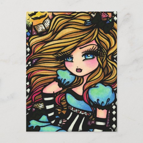 Alice Wonderland Hearts Fairy Fantasy Art Girl Postcard