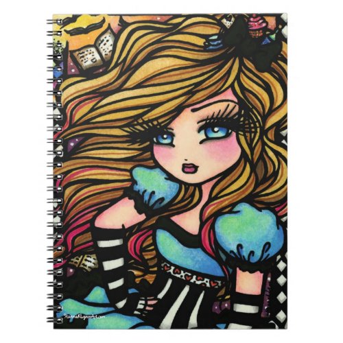 Alice Wonderland Hearts Girl Fairy Fantasy Notebook