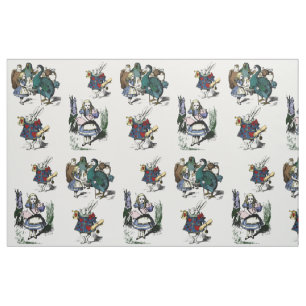 Alice Wonderland Looking Glass White Rabbit LARGE Fabric