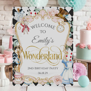 Alice Wonderland Mad Hatter2nd birthday welcome Foam Board