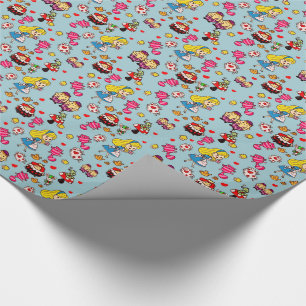 Alice Wonderland Mad Hatter Cat Doodle Art by Leah Wrapping Paper