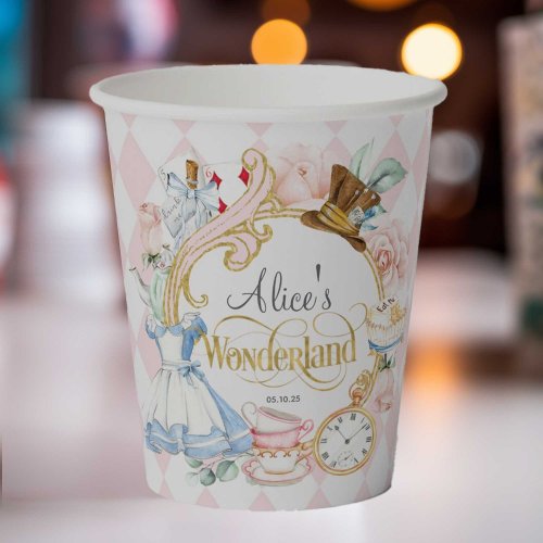 Alice Wonderland mad hatter tea party birthday Pap Paper Cups