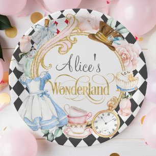 Alice Wonderland mad hatter tea party birthday Pap Paper Plates