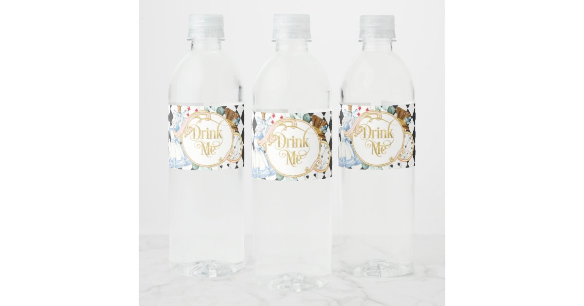 Alice Wonderland mad hatter tea party drink me Water Bottle ...