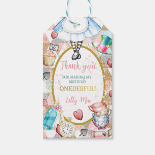 Alice wonderland mad hatter tea party favor tags