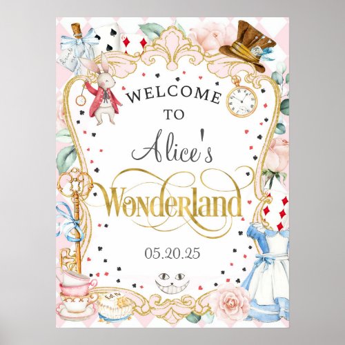 Alice wonderland mad hatter tea party welcome sign