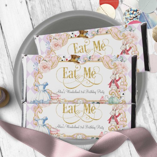 Alice wonderland tea party girl birthday favor her hershey bar favors