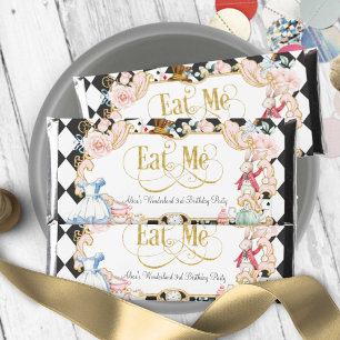 Alice wonderland tea party girl birthday favor hershey bar favors