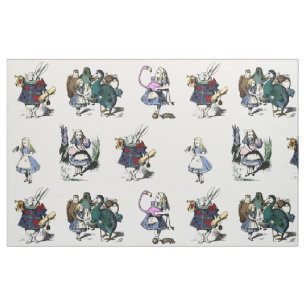 Alice Wonderland White Rabbit LARGE fairytale book Fabric