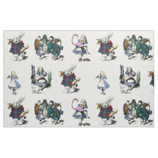 Alice Wonderland White Rabbit LARGE fairytale book Fabric