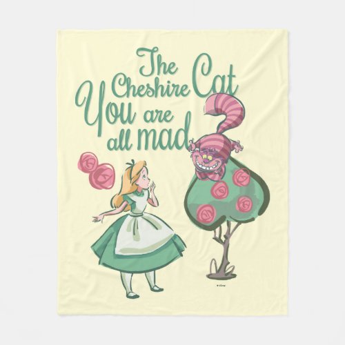 Alice  You Are All Mad Fleece Blanket
