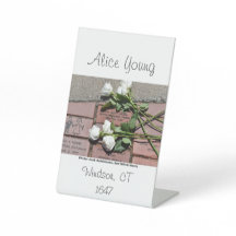 Alice Young Memorial Brick with White Roses Photo