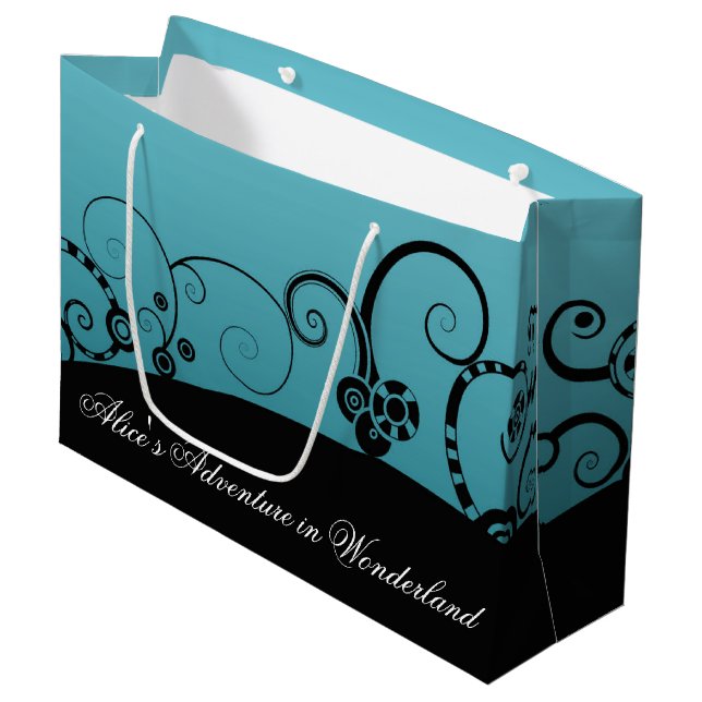 Alice's Adventure in Wonderland Large Gift Bag (Front Angled)