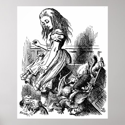 Alice's Adventures in Wonderland Illustration Poster | Zazzle