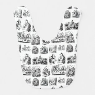Alice's Adventures in Wonderland pattern Baby Bib