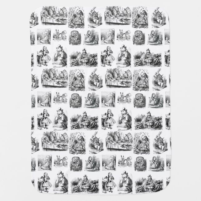 Alice's Adventures in Wonderland pattern Baby Blanket (Front)