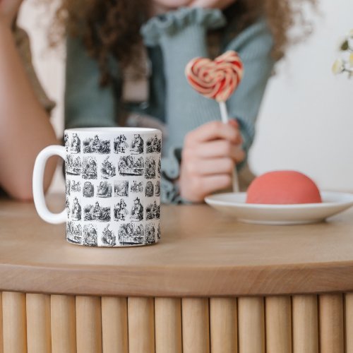 Alices Adventures in Wonderland Pattern Coffee Mug