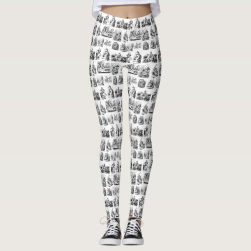 Alices Adventures in Wonderland Pattern Leggings