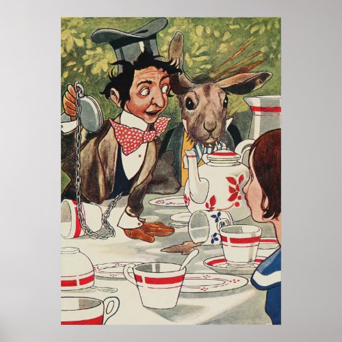 Alices Adventures in Wonderland Tea Party Vintage Poster