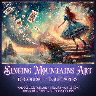 Alice's Ascent To Enchanted Castle Decoupage Tissue Paper