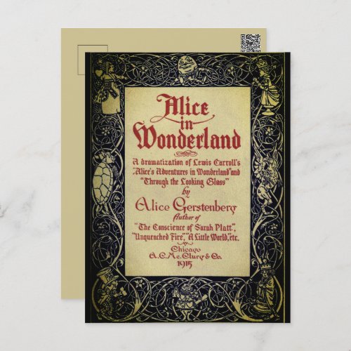 Alices in Wonderland Book Covers Postcard