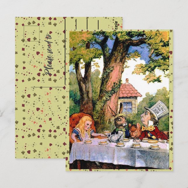 Alice's in Wonderland Tea Party Mad Hatter Postcard (Front/Back)