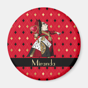 Alice's Queen of Hearts in Red Personalized Magnet