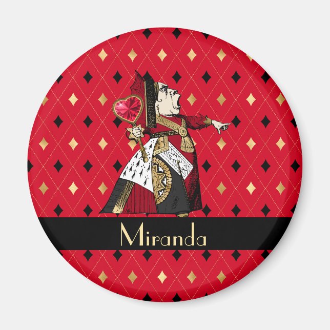 Alice's Queen of Hearts in Red Personalized  Magnet (Front)