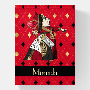 Alice's Queen of Hearts in Red Personalized Paperweight
