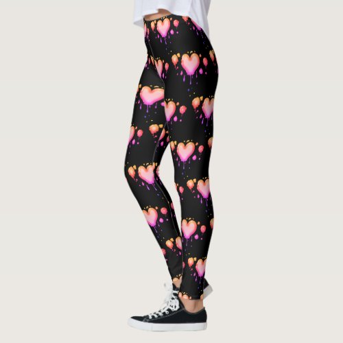 Alices Queen of the Gothic Bleeding Hearts Pink Leggings