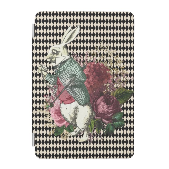 Alice's Rabbit Harlequin Pattern iPad Mini Cover (Front)