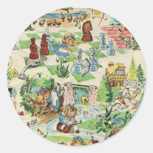 Alice's Vintage Wonderland Classic Round Sticker