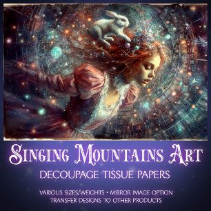 Alice's Whimsical Watercolor Fall Decoupage Tissue Paper