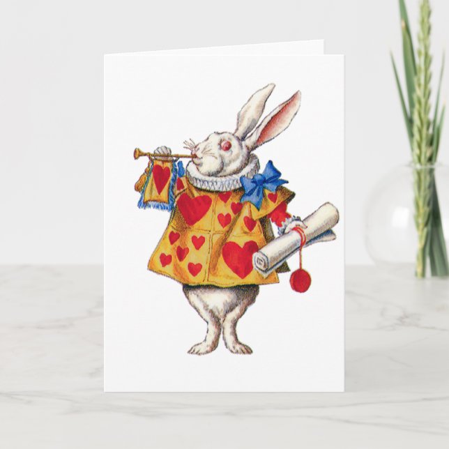 ALICE'S WHITE RABBIT IN WONDERLAND CARD (Front)