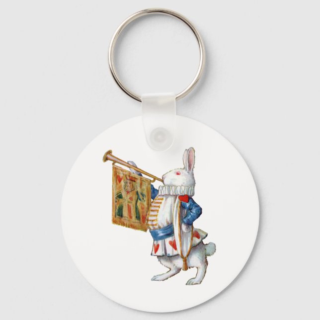 ALICES WHITE RABBIT IN WONDERLAND KEYCHAIN (Front)