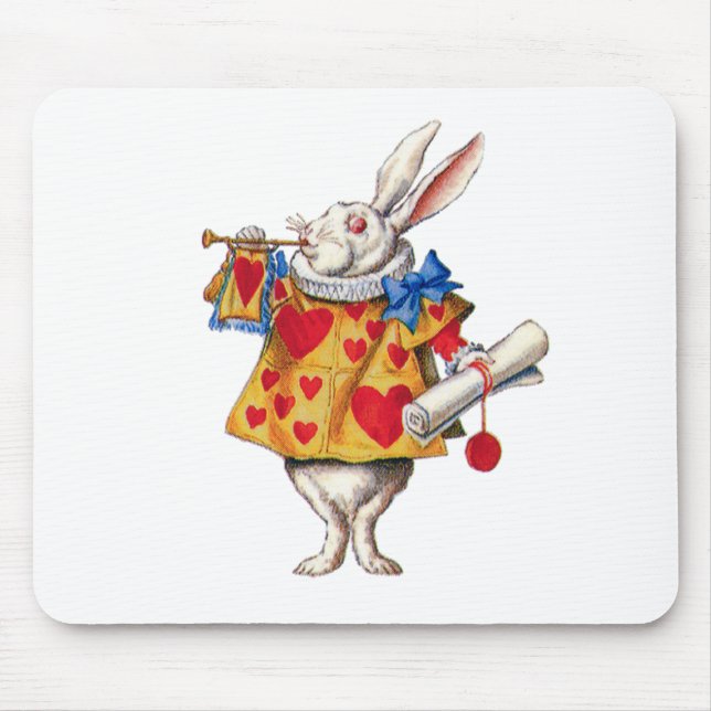 ALICE'S WHITE RABBIT IN WONDERLAND MOUSE PAD (Front)