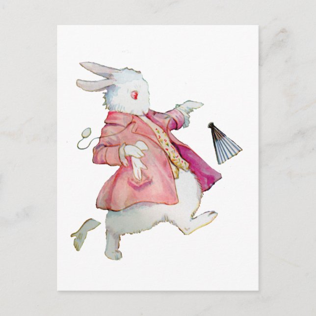 Alice's White Rabbit in Wonderland Postcard (Front)