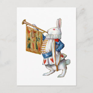 ALICES WHITE RABBIT IN WONDERLAND POSTCARD