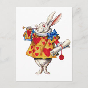 ALICE'S WHITE RABBIT IN WONDERLAND POSTCARD