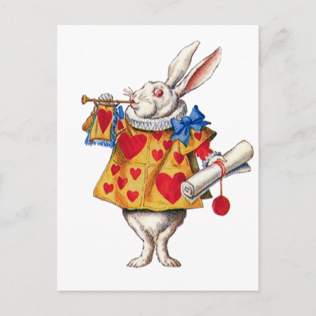 ALICE'S WHITE RABBIT IN WONDERLAND POSTCARD (Front)