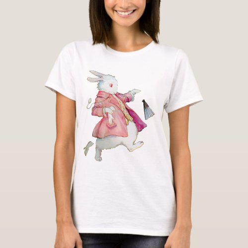 Alices White Rabbit in Wonderland T_Shirt