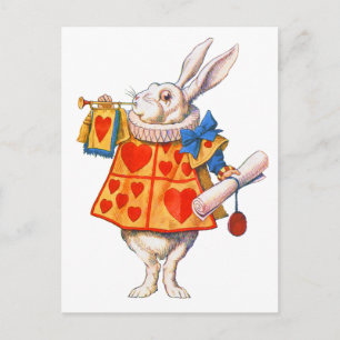 ALICE'S WHITE RABBIT POSTCARD