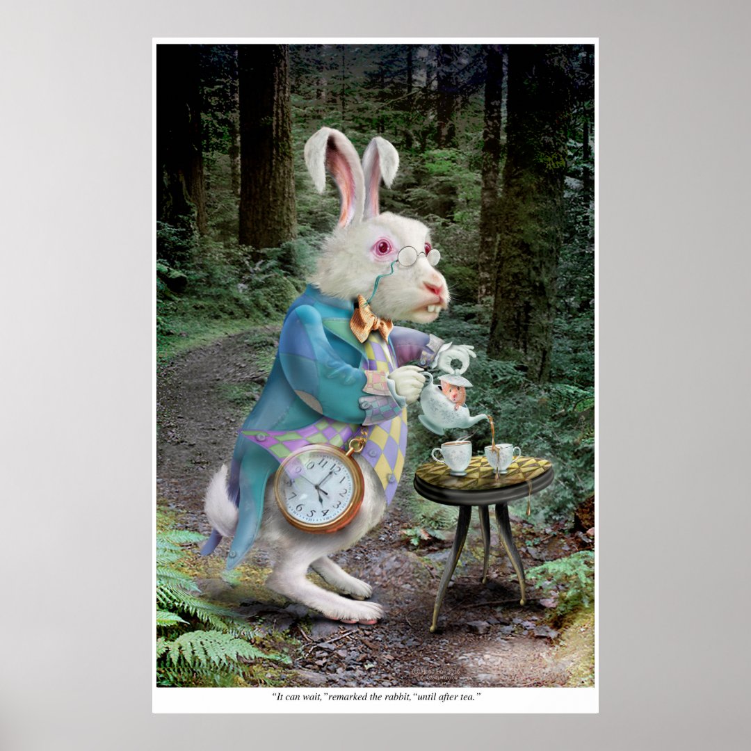 Alice's White Rabbit Poster | Zazzle