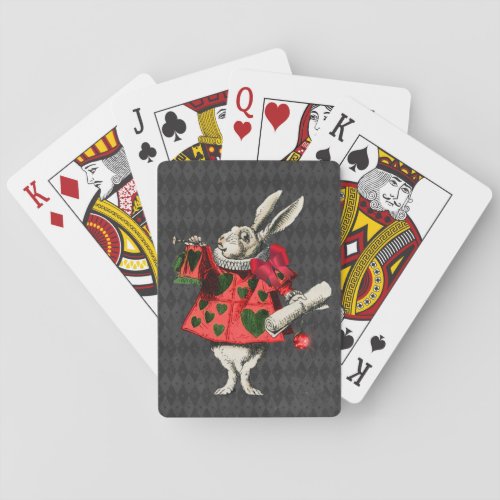 Alices White Rabbit RedBlack Playing Cards