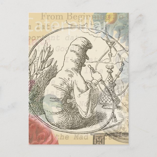 Alice's Wonderland Caterpillar: Original Tenniel  Postcard (Front)