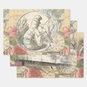 Alice's Wonderland Caterpillar: Original Tenniel  Wrapping Paper Sheets