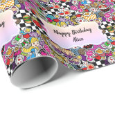 Alice In Wonderland, Colorful Fun Pattern Wrapping Paper