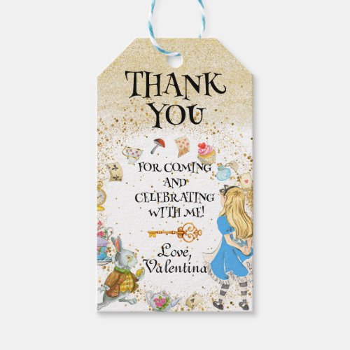 Alices Wonderland Tea Party Birthday Thank You Gift Tags