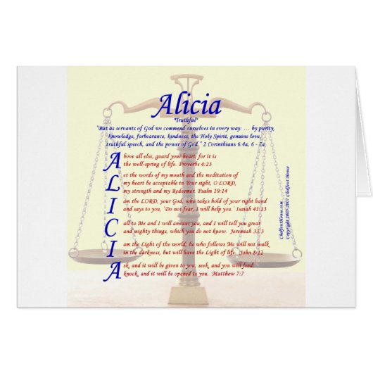 Alicia Acrostic Cards (Front Horizontal)